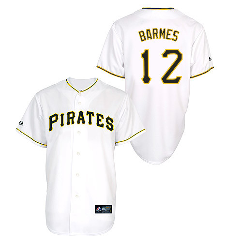 Clint Barmes #12 Youth Baseball Jersey-Pittsburgh Pirates Authentic Home White Cool Base MLB Jersey